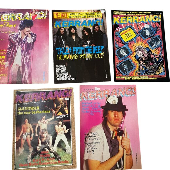 Kerrang Rock Music British Magazine Lot of 5 Heavy Metal 80s - Picture 1 of 16